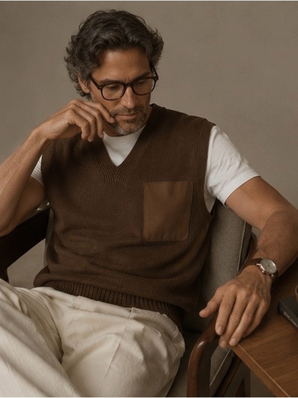 Zara Men’s brown knit vest with faux leather pocket. l/xl NWT
Coastal Grandpa - Picture 4 of 16